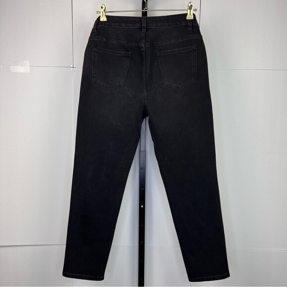 Soft Surroundings Rhinestone Front Jeans Womens 10P Black High Rise Skinny Pants - Picture 3 of 11